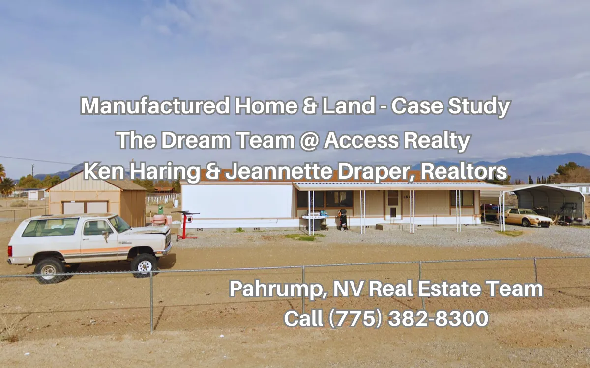 Pahrump manufactured home sale and land, Nye County NV