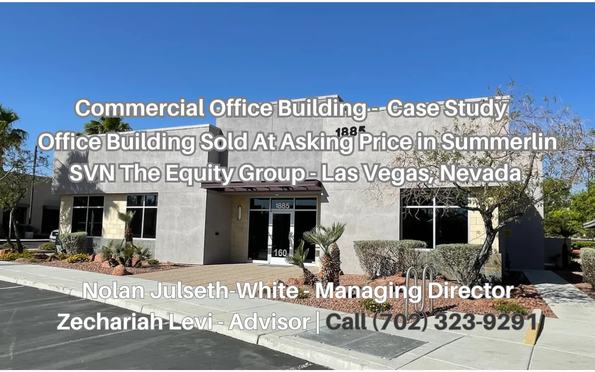 Commercial office building sold at asking price.